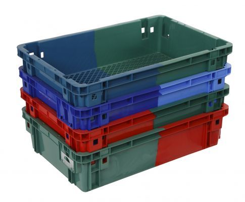 双色塑料周转箱/Bi-Color Stack & Nest Plastic Containers